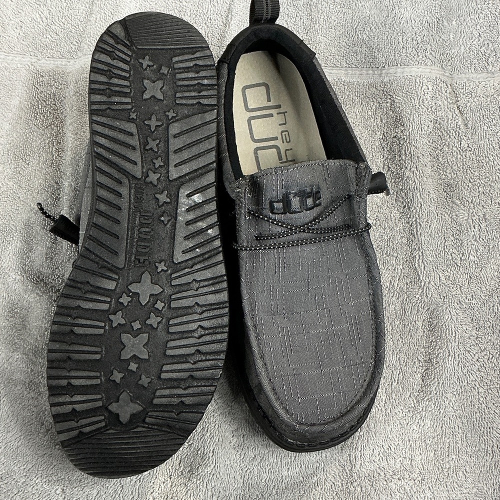 Hey Dude Men's Charcoal and Black Slip-Ons